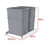 Pull-Out Trash Can for Under Kitchen Cabinets Include Double 35QT Trash Bin