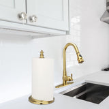 Akicon Paper Towel Holder Stand for Kitchen Countertop & Dining Room Table (Brushed Gold Brass, Classical)