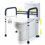 Toilet Safety Rails (350 LB) – Adjustable, Foldable Toilet Handle Frame for Elderly & Disabled Adults, Supports All Toilet Types (Lake Blue)