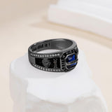 Oseew 2027 Men College Graduation Class Ring (Black Gold)