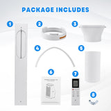 Portable Air Conditioners, 14000BTU Air Cooler with Drying, Fan, Sleep Mode, 3 Speeds, 24H Timer Function, Remote Control, Cools Room up to 750 Sq. ft, Air Cooling Fan for Home & Office Use…