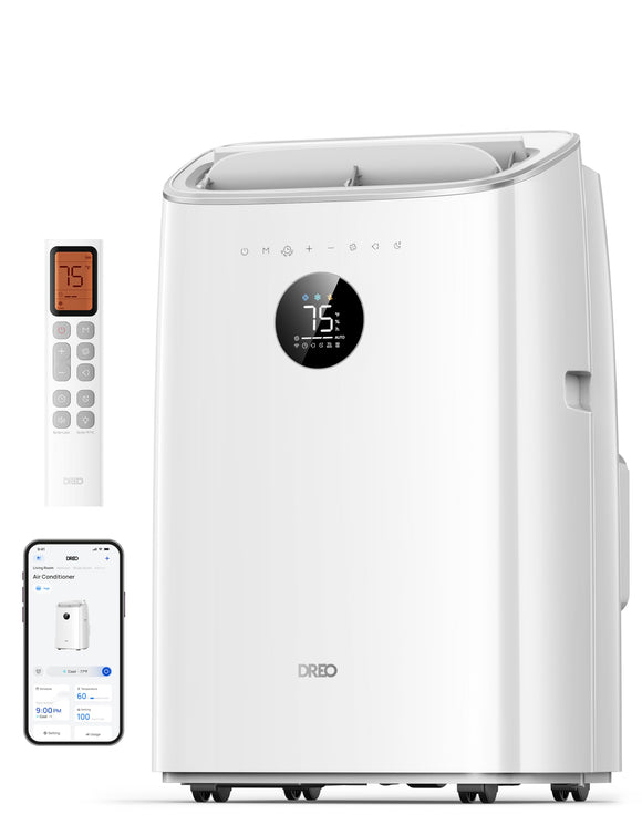 Dreo Portable Air Conditioners, 8,000 BTU Air Conditioner for Bedroom with Drainage-free Cooling