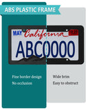 NJNYLLC Mountain License Plate Frames - Plastic Car Tag Holders with Raised Mountain Design, Black on Black, 2 Pack 2 Hole with Screws & Caps, Mountain Vinyl Sticker Included