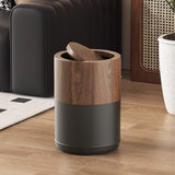 LEASYLIFE 15L/4GAL Small Bathroom Trash Can with Swing Lid,Walnut