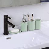 IMAVO Bathroom Accessories Set,Green Bathroom Set,7 Pieces Bathroom Accessory Set,Tray,Toilet Brush,Trash Can for Bathroom Décor and Housewarming Gifts