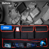 Mandark Car Trunk Organizer, Super Capacity Vehicle Hanging Backseat Cargo Storage Bag with Robust Elastic Net, Mandark