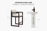 PURPLE LEAF Outdoor Counter Stool Set of 2 Modern Aluminum Stool, Bronze