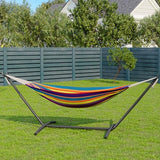 Garvee Double Hammock with Foldable Steel Stand and Carry Bag – Indoor/Outdoor Standing Hammock, 450 LBS Capacity, for Garden, Camping, Beach (Tropical)