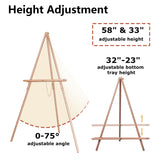 DJAR 3 Pcs 63" Adjustable Wooden Display Easel Stand for Sign