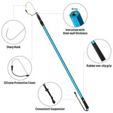 SANLIKE Telescopic Fishing Gaff Large Size Fish Gaff for Saltwater Boat Fishing Heavy Duty Stainless Steel Hook with M8 Screw Non Slip Handle for Big Catfish Tuna Shark M