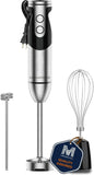 Megawise High-Power Hand Blender – 400W Max Power with Versatile 3-in-1 Attachments (Blending Shaft, Whisk, Chopper); Ergonomic Design with Adjustable Speed Control; Easy to Clean and Maintain (Black)