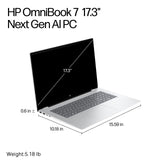 HP OmniBook 7 17.3" Next Gen AI Laptop, FHD IPS Touchscreen, Intel Core Ultra 7 258V (Copilot+ PC 47 Tops NPU), 32GB DDR5 RAM, 1TB SSD, Thunderbolt 4, Backlit Keyboard, WiFi 6E, Windows 11 Pro
