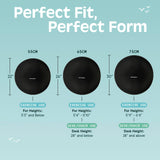 Retrospec Luna Exercise Ball - 55, 65, or 75cm Yoga Ball for Workouts, Stability, Pregnancy - Swish Balance Ball w/Pump & Base for Office & Home Gym, 65cm, Black