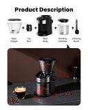 SHARDOR Burr Coffee Grinder Electric with 32 Grinding Sizes 3.0,Coffee Bean Grinder with 40 Seconds Adjustable Electronic Timer, Coffee Grinders for Home Use with Chamber Cleaning Button,Black