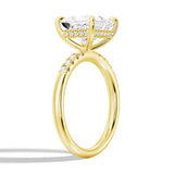 Princess Cut Moissanite Engagement Ring, Side Accents, 2CT Yellow Size 7