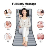 Electric Heated Full Body Massage Mat with 9 Adjustable Modes & Timer, Relaxing Massage Mattress for Back, Neck & Leg Relief, Perfect for Home & Office (Grey)