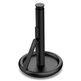 Ultrean Paper Towel Holder Countertop, Freestanding Paper Towel Dispenser with Spring-Loaded Arm for One-Handed Tear, Weighted Non-Slip Base, Stainless Steel for Kitchen, Black