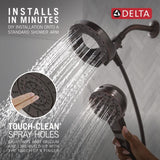 Delta 5-Setting In2ition 2-in-1 Dual Shower Head with Handheld High Pressure ProClean Spray, Oil Rubbed Bronze Detachable Shower Head with Hose, 1.75 GPM Flow Rate, Venetian Bronze 75548RB