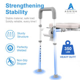 Male-Friendly Raised Toilet Seat with Handles, Adjustable Width Toilet Seat Riser for Seniors, 400LBS Handicap Toilet Seat for Elderly, Elevated Toilet Riser, Fits Any Toilets