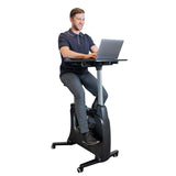 FLEXISPOT Exercise Bike with 2D Desktop, Space Saving Under Desk Bike with Removable Desk, Stationary Bikes Indoor Cycling Bikes with 8 Level Resistance Upgraded Max Flywheel LCD Tracking, V9-Max Black