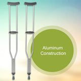 McKesson Aluminum Adjustable Underarm Crutches for Tall Adults, Max 350 lbs, 1 Pair