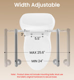 HOMLAND Toilet Safety Rail for Seniors with Adjustable Height & Width, Toilet Safety Frame with Handles, 350LB Toilet Support Rail for Handicap and Disabled, Grey