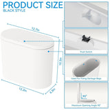 Pack 3.17 Gallon Slim Bathroom Trash Can with Lid and Dog Proof Garbage Can and Wastebasket