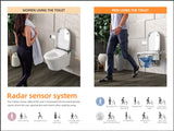 MEJE #MZE014P - Intelligent Wall-Hung Toilet, One-piece Elongated Smart Toilet with Bidet Built in,Heated Seat, Warm Air Dryer,Auto Flush, Auto Open and Close, Remote Control, Night Light, White