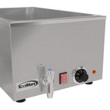 KoolMore Commercial Bain Marie Countertop Food Warmer, Soup Station, and Buffet Table Server with One Serving Section and Tap, Stainless-Steel Steamer with Auto Shut Off (CFW-1T), Silver
