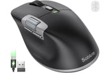 SABLUTE Ergonomic Wireless Mouse for Laptop with Ultra-Fast Scrolling, Side Scroll, Wired+2.4G,+2 Bluetooth, 5 Programmable Buttons, 8K DPI, 800mAh Rechargeable, MAM6 Quiet Office Mice for PC, Desktop