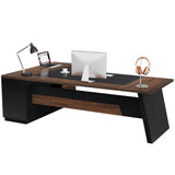 78" L-Shaped Executive Desk, Large Office Desk with Drawers and File Cabinet