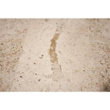 BOWERY HILL Contemporary Round Stone Top Coffee Table in Alabaster Travertine for Living Room, 36" D x 36" W x 18" H