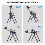 YOLEO Gravity Inversion Table for Back Pain Relief 2026 New Inversion Table w/Lumbar Support Easy to Assemble Back Stretcher Machine 300 lbs (Grayish Blue)
