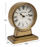 Creative Co-Op Decorative Metal Mantel Clock, Gold Finish