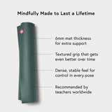 Manduka PROlite Long Yoga Mat 79" - 4.7mm | Lifetime Durability | Hygienic Construction | Teacher Approved | 79 x 24 inches | Black Sage