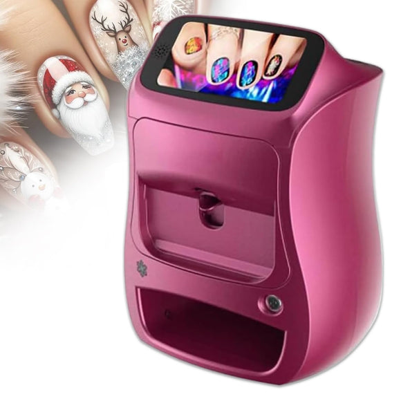 Eastnmythet Touch Screen Nail Printer, Phone Control Digital Nail Art Printer, Automatic DIY Mobile 3D Nail Printer for Home, Shopping Malls,Purple