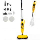Steambot Steam & Scrub Steam Mop, All-in-One Scrubbing Hard Floor Cleaner, 2 Dirt Grip Soft Scrub Pads Included, XL Water Tank