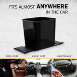 HAUSSIMPLE Car Trash Can for Vehicles Leakproof Compact Garbage Bin w/Stability Flap, Anti-Slip Base, Portable Trash Holder for Cars, Trucks, SUVs, Minivans (Black, Large)