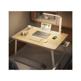 Adjustable Laptop Lap Desk with LED Lamp - 70x48cm Portable Bed Tray Table for Home Office