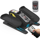 Under Desk Elliptical Machine, Electric Ellipse Leg Exerciser for Senior, Quiet and Compact Electric Seated Pedal Exerciser for Home with Display Monitor, Remote Control and 12 Adjustable Speeds GEONEO