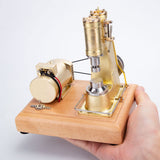 MechPuConToy Mini Brass Piston Power Hammer Model Industrial Forging Machine (Motor Drive Version)
