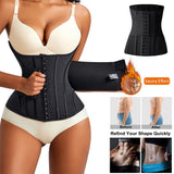 MISTHIN Waist Cincher Shaperwear for Womem Full Body Women Double Belt Wrap Corset Trainer Tummy Control Shaper (Black, X-Large)