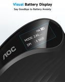 AOC Ergonomic Mouse, 2.4GHz Wireless Bluetooth Vertical Mouse, Rechargeable