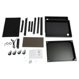 4 Shelves AV Cart Rolling Standing Desk Stand up Desk with Wheels & Tray