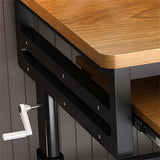 KWOKING Office Computer Desk with Organized Wiring & Keyboard Shelf Workbench Electronic Piano Midi Keyboard Music Production Recording Studio Hand-cranked Lifting Table Oak 55" L x 24" W x 30" H