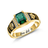 Oseew 2027 Men Gold Graduation Class Ring High School (Yellow Gold)