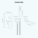 gotonovo Wall Mounted Bathtub Faucet with Hand Held Sprayer,Tub Shower Faucet Set,Single Handle Bathroom Shower System Mixer for Tub,Rough-In Valve Included Swivel Tub Spout Matte Black