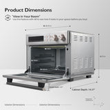 VAL CUCINA Infrared Heating Air Fryer Toaster Oven, Extra Large Countertop Convection Oven 10-in-1 Combo, 6-Slice Toast, Enamel Baking Pan Easy Clean with Recipe Book, Brushed Stainless Steel Finish