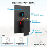 gotonovo Wall Mounted Bathtub Faucet with Hand Held Sprayer,Tub Shower Faucet Set,Single Handle Bathroom Shower System Mixer for Tub,Rough-In Valve Included Swivel Tub Spout Matte Black