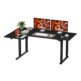 FitStand 71x43'' 4 Leg L-Shape Large Standing Desk,Electric Desk for Home